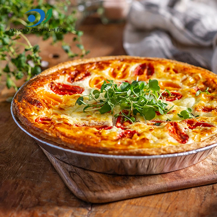 10 polegadas de pizzaria de alumínio prateado recipientes de papel alumínio