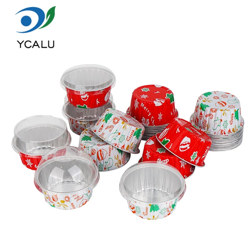 Copo de cozimento de folha de alumínio impresso personalizado de Natal Copo de cozimento de folha de alumínio impresso personalizado de Natal
