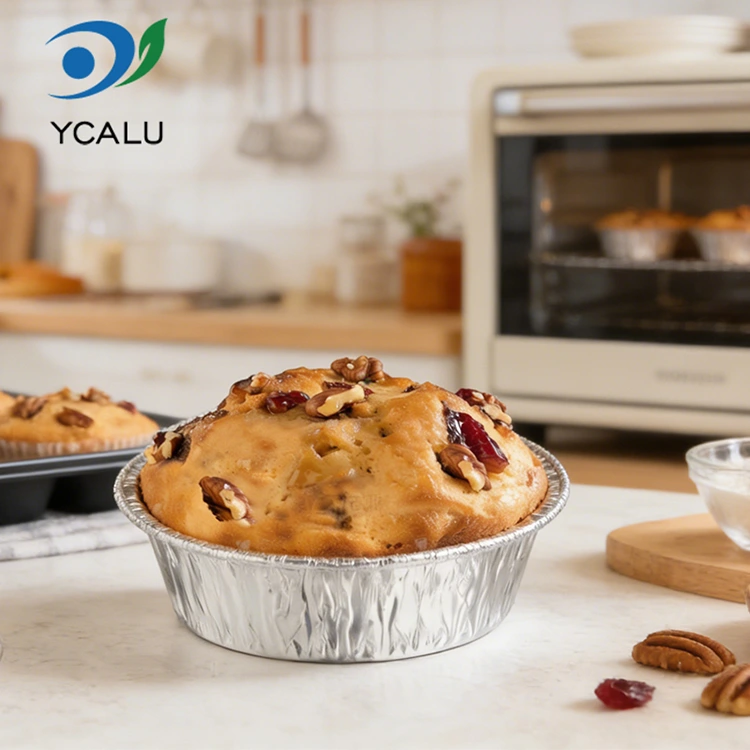 Recipientes descartáveis ​​para alimentos de folha de alumínio prateada para fritadeira a ar