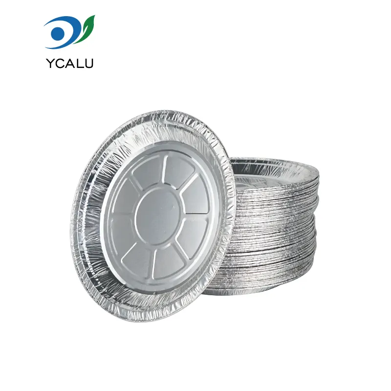Fritadeira de disco descartável, recipientes para alimentos em folha de alumínio prateado