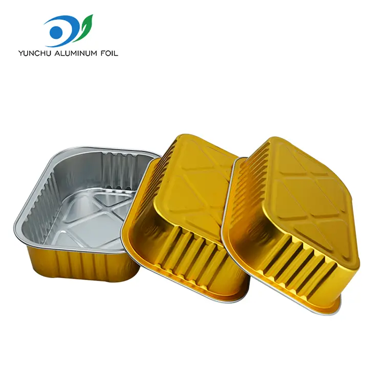 Recipientes descartáveis de alumínio retangular de grades retangulares