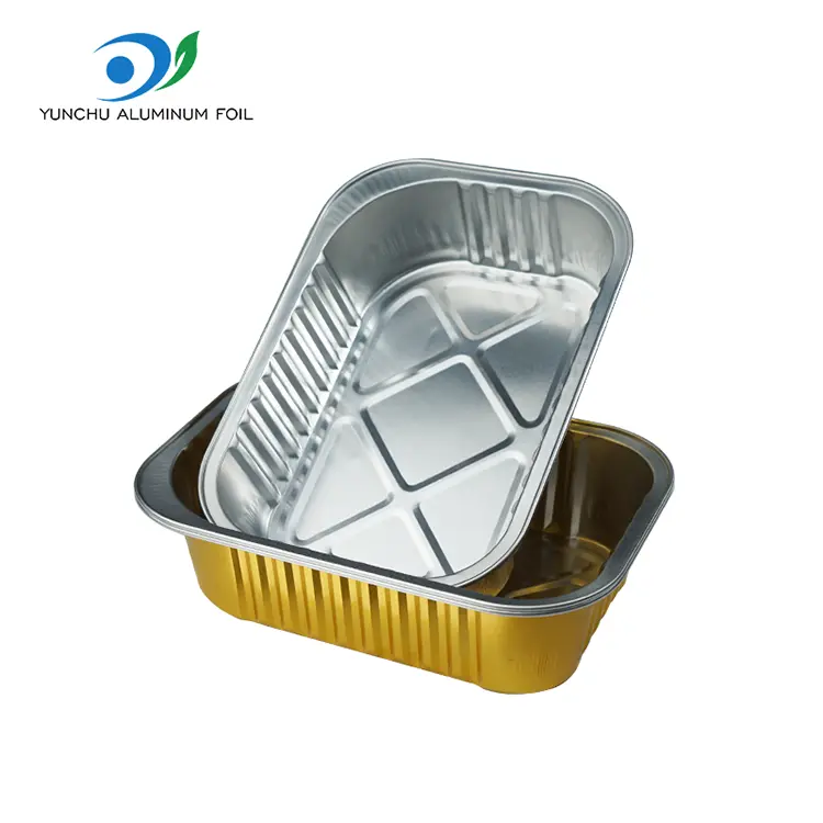 Recipientes descartáveis de alumínio retangular de grades retangulares