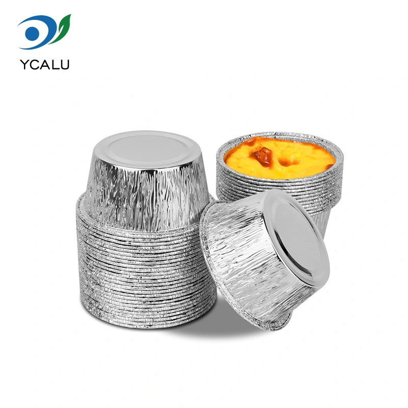 Bandeja redonda descartável para bolo, recipientes de folha de alumínio prateado Bandeja redonda descartável para bolo, recipientes de folha de alumínio prateado