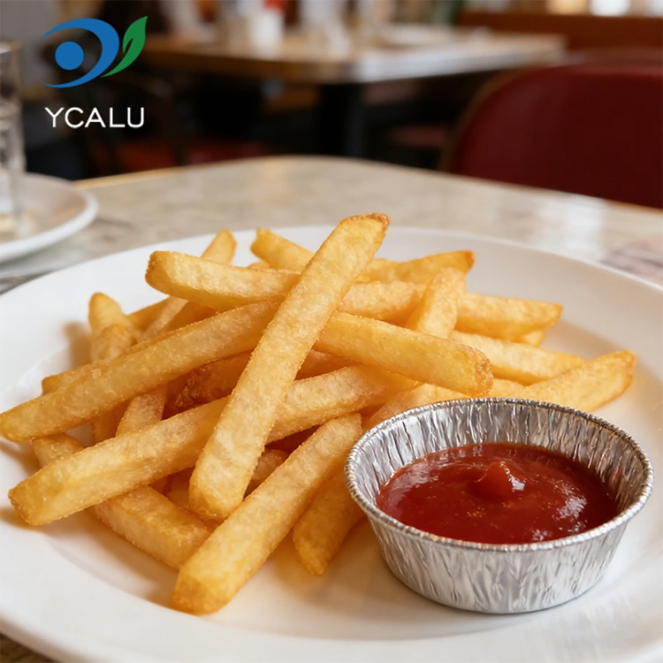 Fritadeira de ar redonda prateada descartável, recipientes para alimentos em folha de alumínio prateado