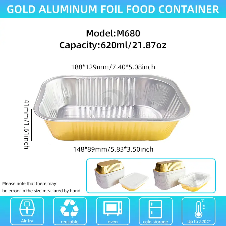 Recipientes de alumínio de grau alimentar espessado de grau de alumínio