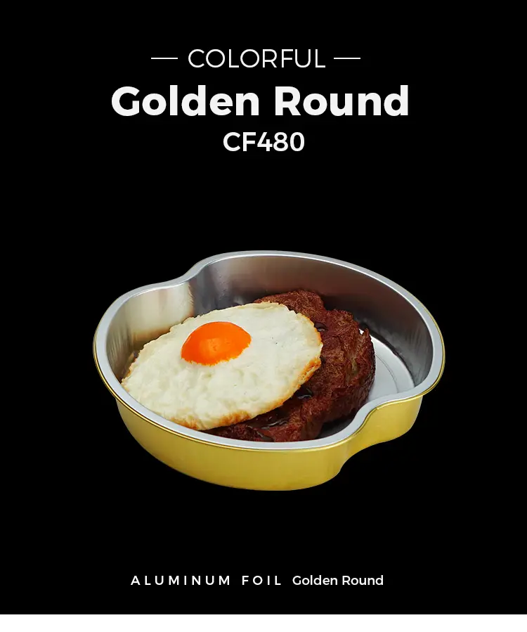 Gold tiered dining Round Aluminum Foil Containers