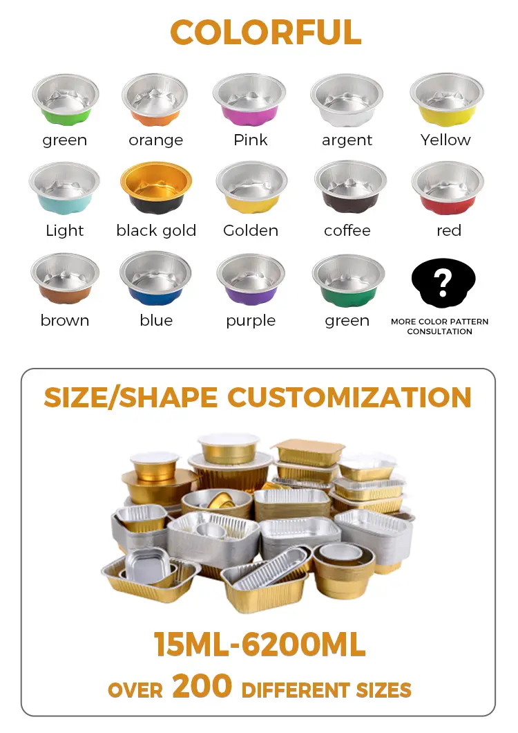 Round baking molds Smoothwall Aluminum Foil Containers