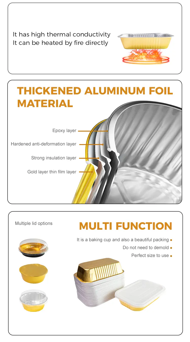 Disposable Thickened Food Grade Aluminum Foil Containers