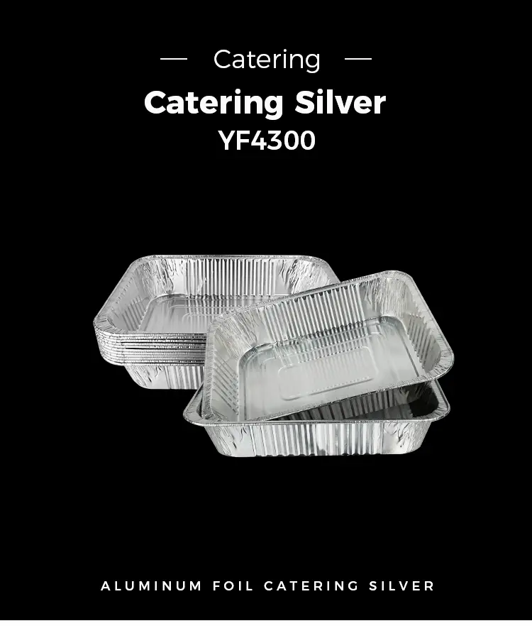 Disposable barbecue takeaway Silver Aluminum Foil Containers