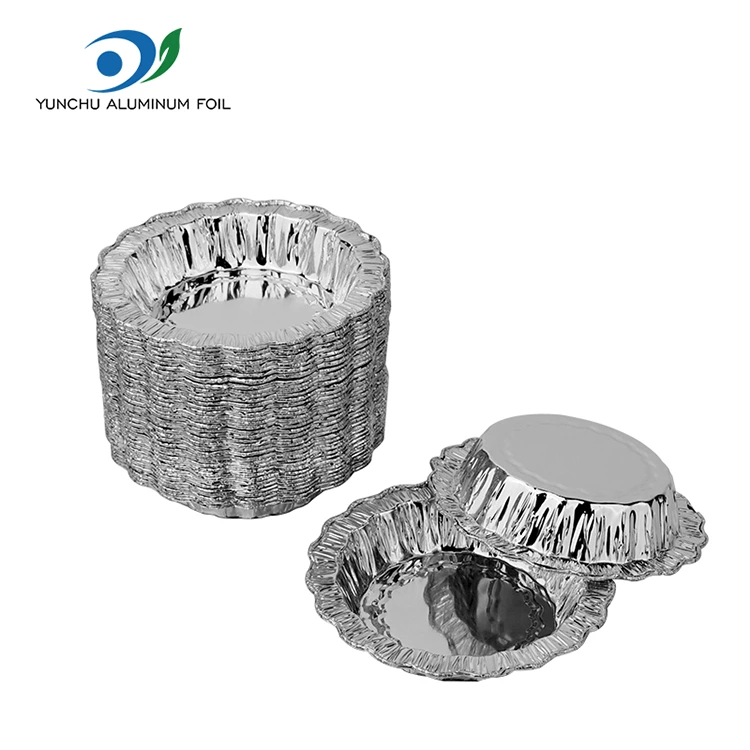 Recipientes de folha de alumínio prateados para bolo redondo de renda