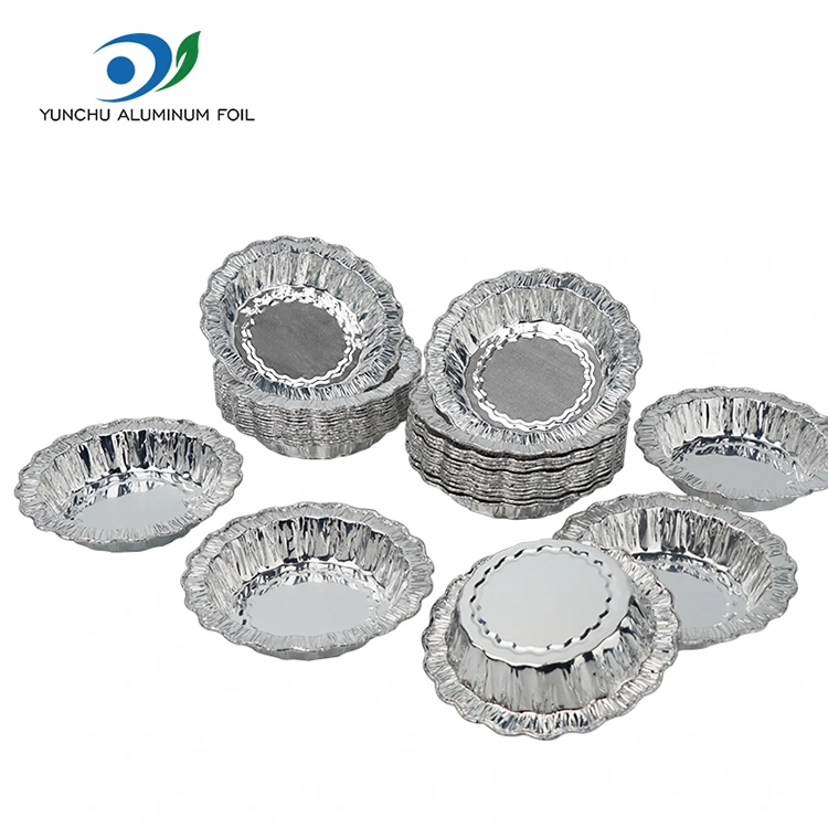 Recipientes de folha de alumínio prateados para bolo redondo de renda