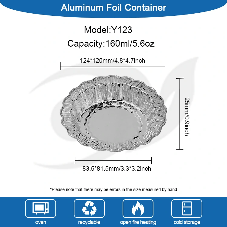 Recipientes de folha de alumínio prateados para bolo redondo de renda