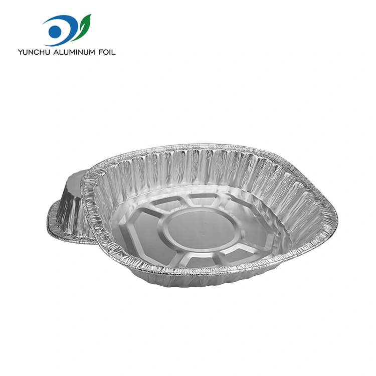 Griddle grelhado de grande capacidade Recipientes de alumínio de alumínio prateado