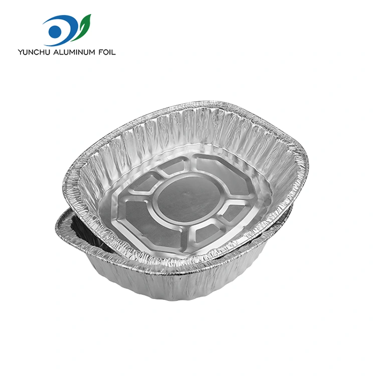 Griddle grelhado de grande capacidade Recipientes de alumínio de alumínio prateado