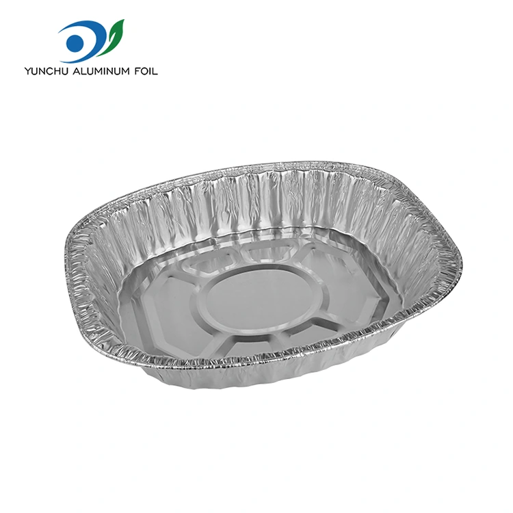 Griddle grelhado de grande capacidade Recipientes de alumínio de alumínio prateado