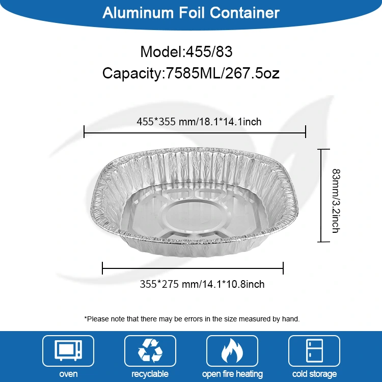 Griddle grelhado de grande capacidade Recipientes de alumínio de alumínio prateado