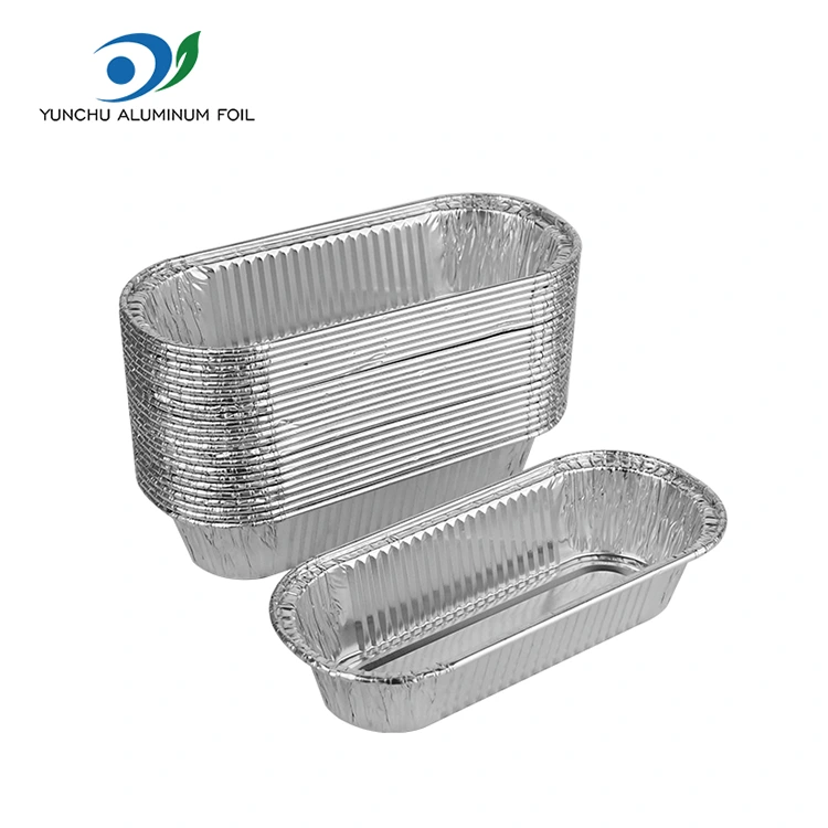 Fristão oval Fryer assando recipientes de papel alumínio prateado