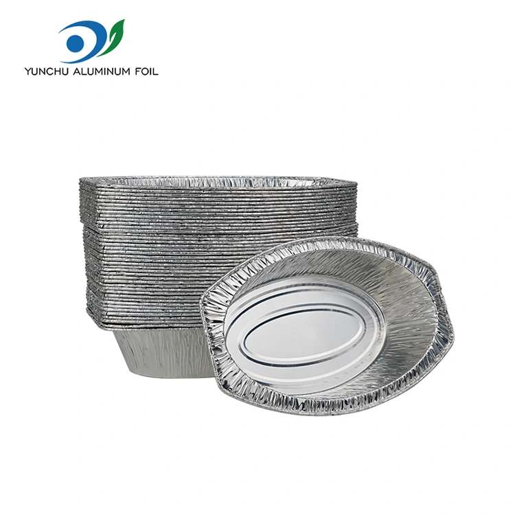 Recipientes ovais de alumínio de alumínio de pão assado assado