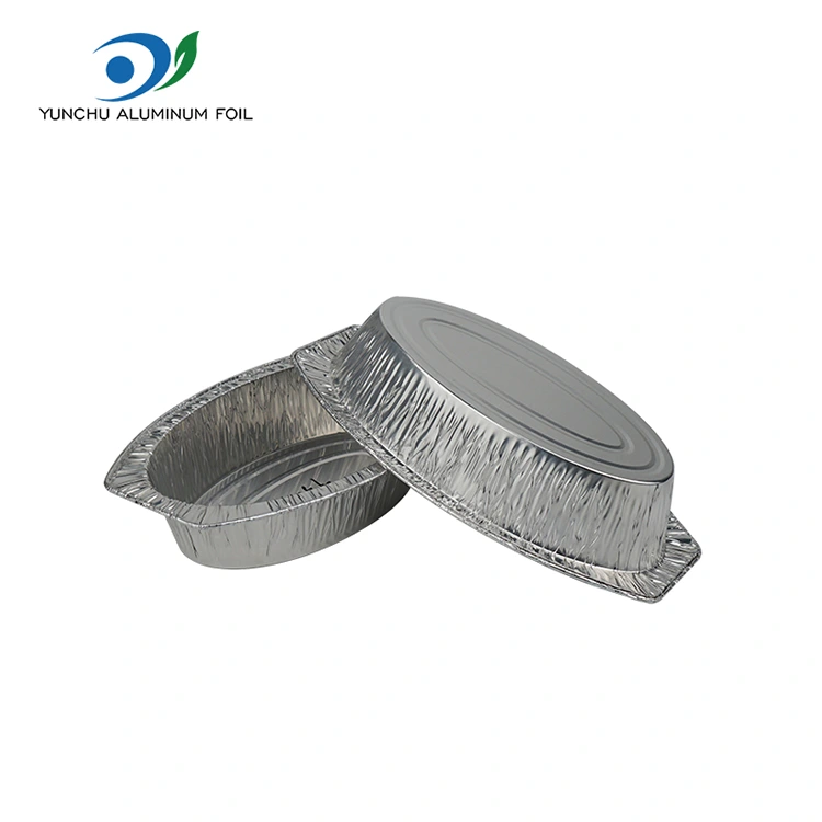 Recipientes ovais de alumínio de alumínio de pão assado assado