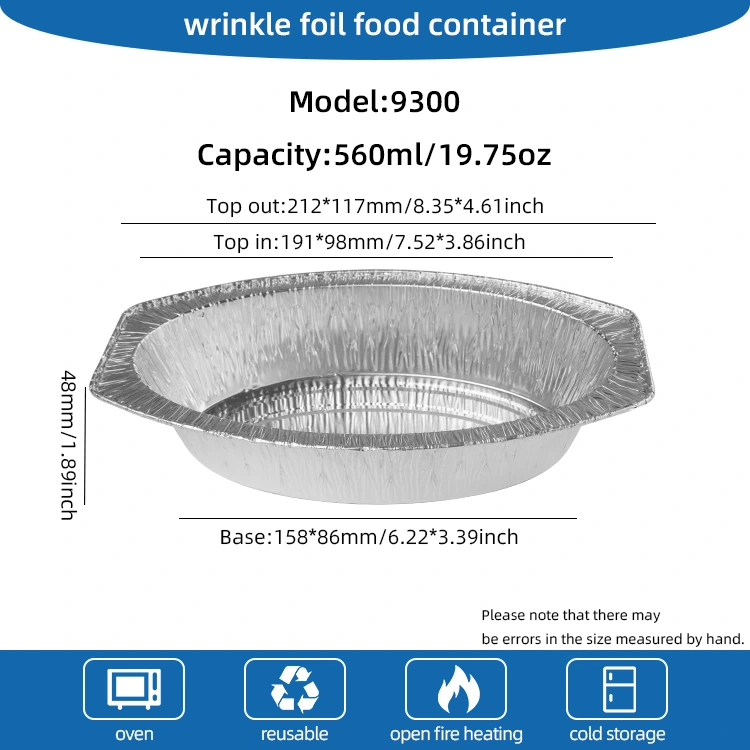 Recipientes ovais de alumínio de alumínio de pão assado assado