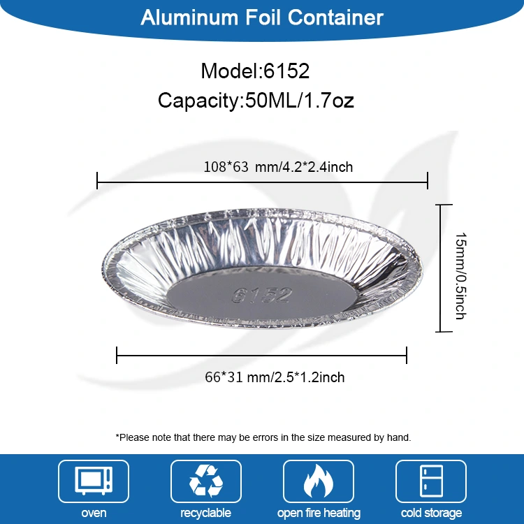 Recipientes para alumínio de alumínio prata de ovo oval