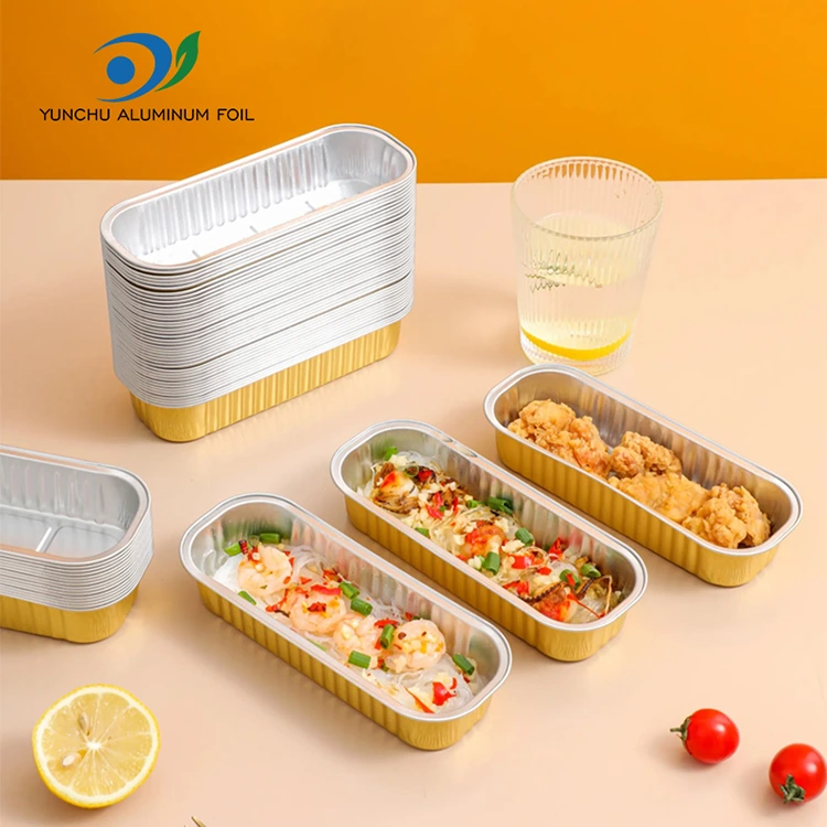 Recipientes retangulares de alumínio