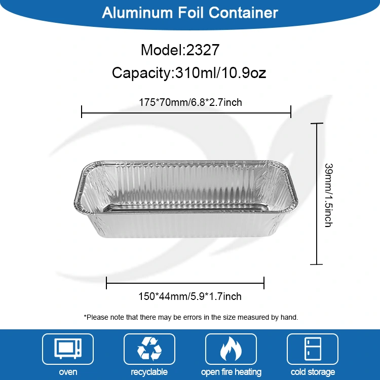Recipientes de alumínio de alumínio de pão retangular