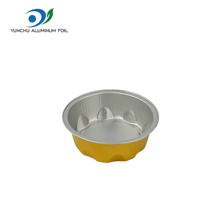 Moldes redondos de panificação lisa recipientes de papel alumínio de parede lisa Moldes redondos de panificação lisa recipientes de papel alumínio de parede lisa