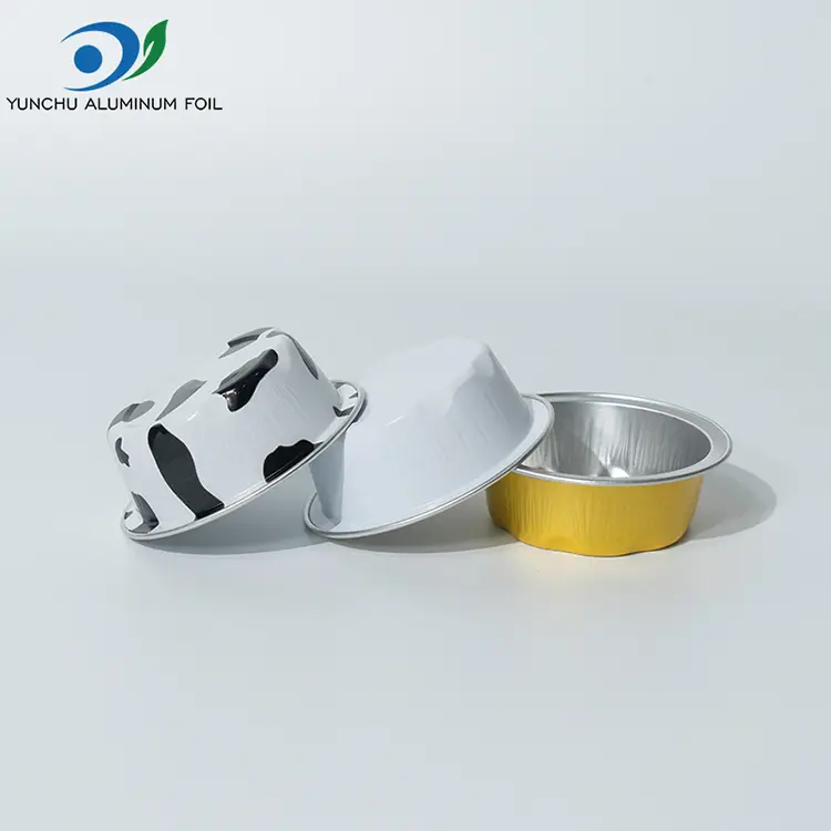 Moldes redondos de panificação lisa recipientes de papel alumínio de parede lisa