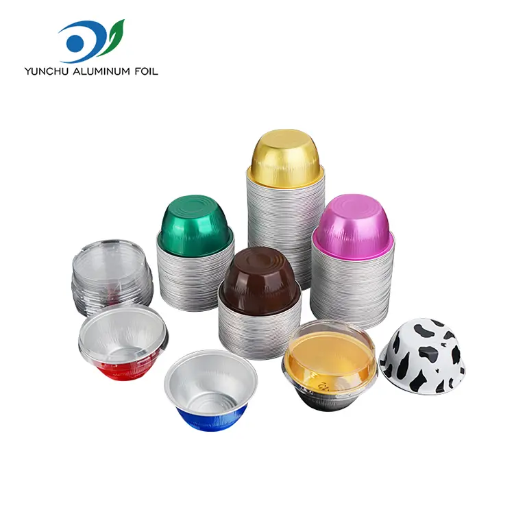 Recipientes de papel alumínio de parede suave de bolo redondo