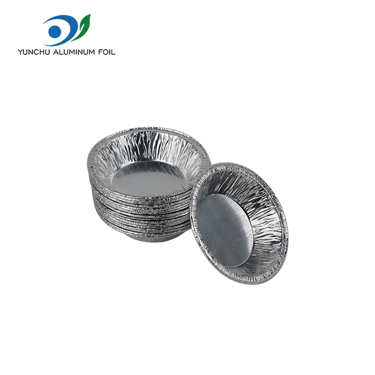 Tarta de ovo redonda para lanches Silver Aluminium Foil Alimentos Recipiente