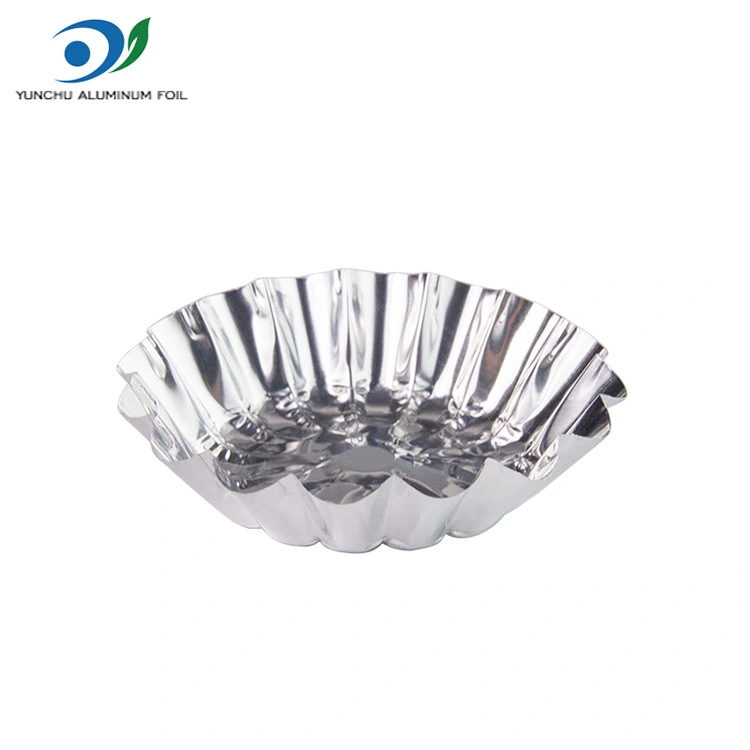Recipiente de alumínio de alumínio prateado com ovo de ovo redondo