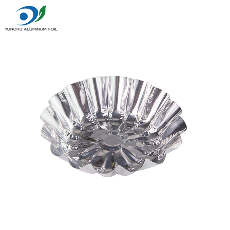 Recipiente de alumínio de alumínio prateado com ovo de ovo redondo