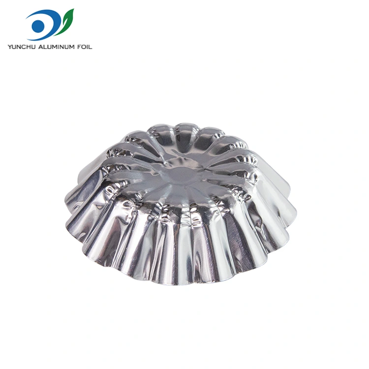 Recipiente de alumínio de alumínio prateado com ovo de ovo redondo