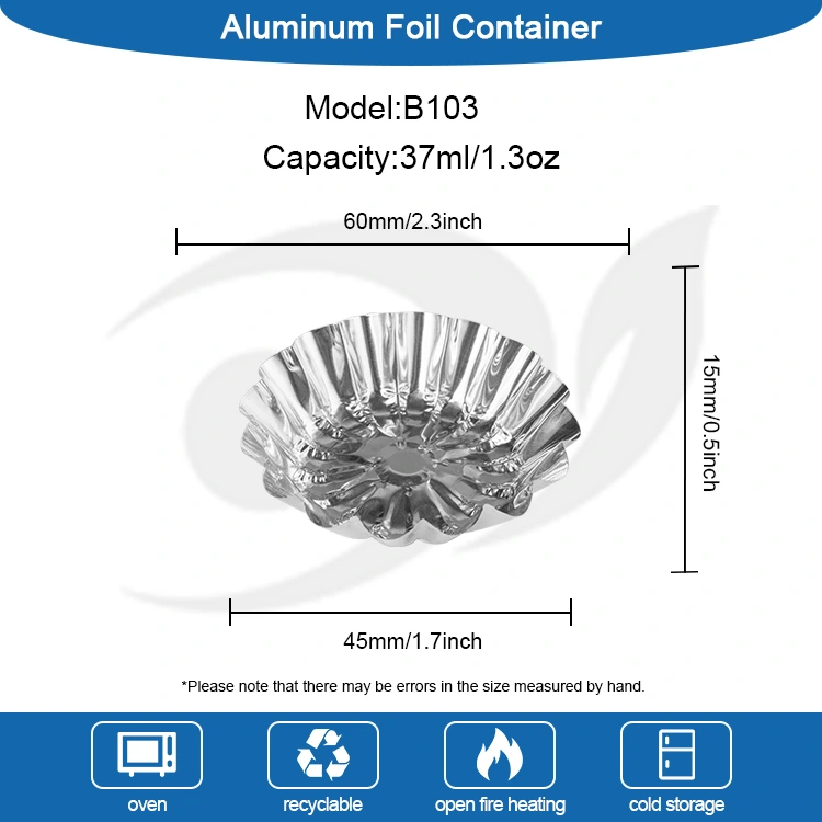 Recipiente de alumínio de alumínio prateado com ovo de ovo redondo