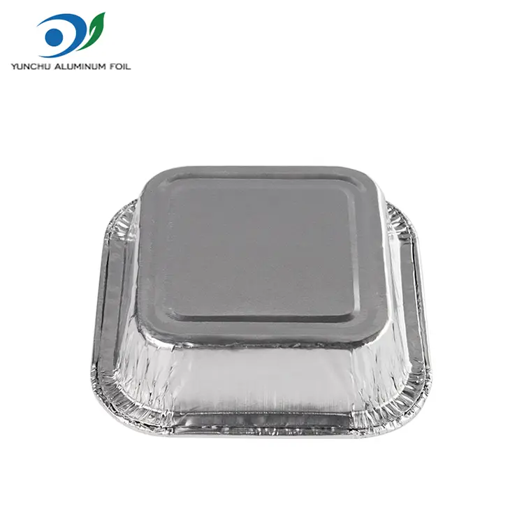 Bolo quadrado Air Fryer Silver Alumumium Foil recipientes