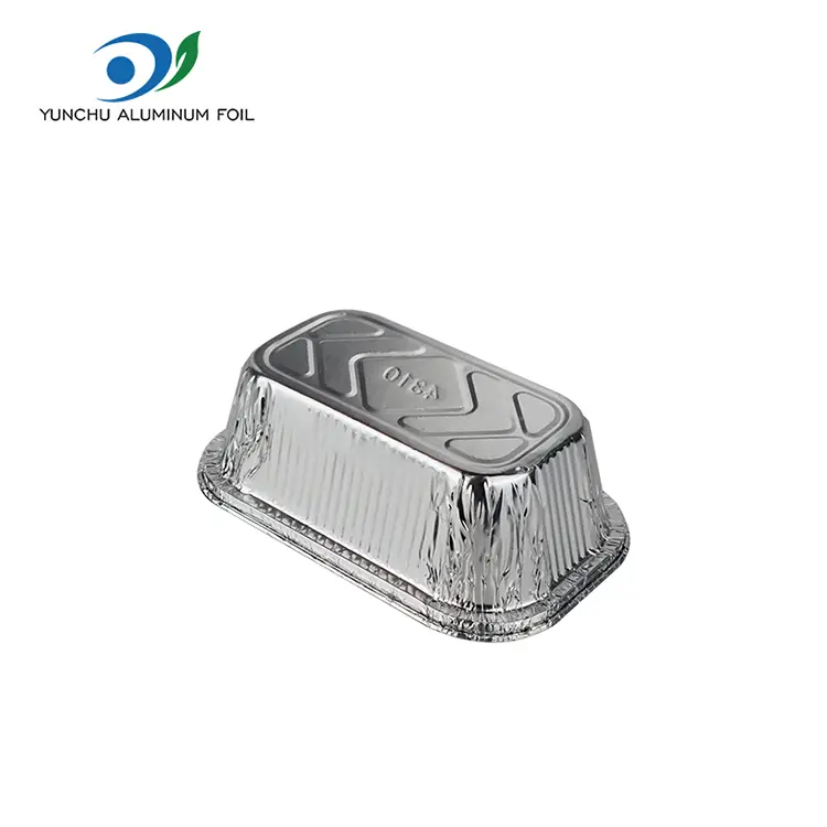 Recipientes de papel alumínio prateados de cozimento de bolo quadrado