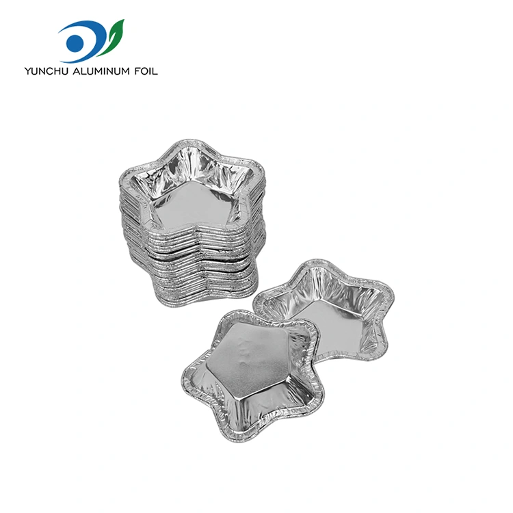 Copos de torta de folha de alumínio em forma de estrela para assar recipiente de alimentos de folha de alumínio