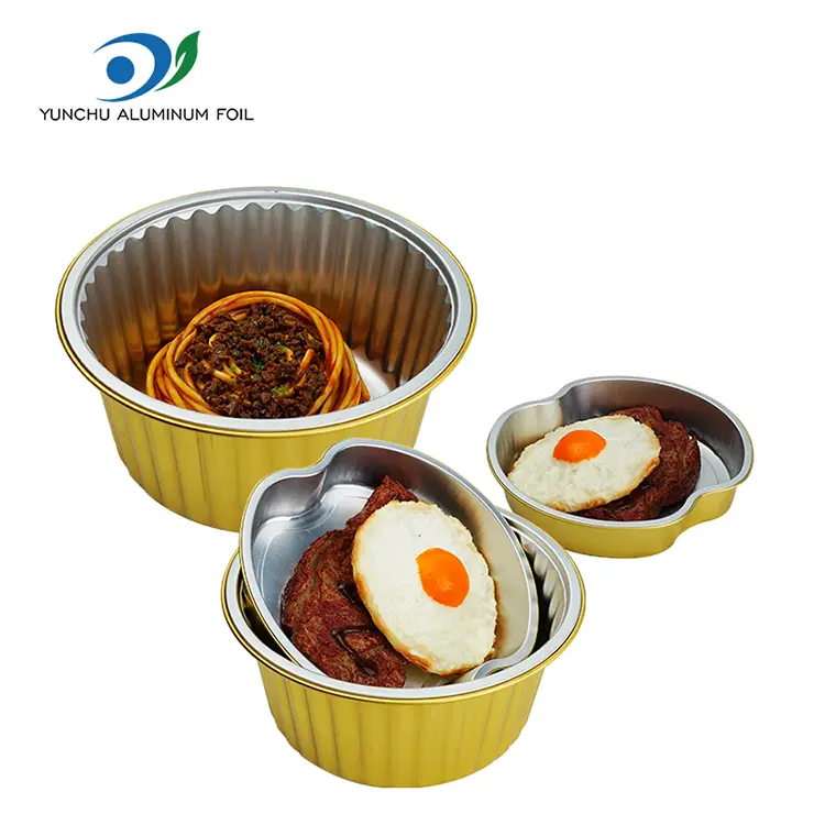 Takeaway Dining Golden Round Aluminium Foil Recipadores